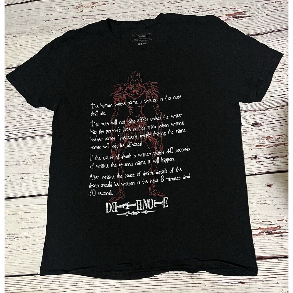 Death Note T Shirt Ryuk Rules Book Black Viz Media Size XL Anime